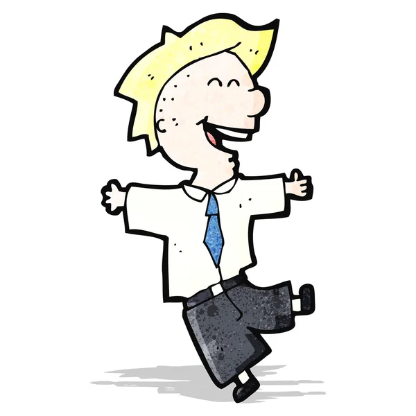 Cartoon lachen school jongen — Stockvector