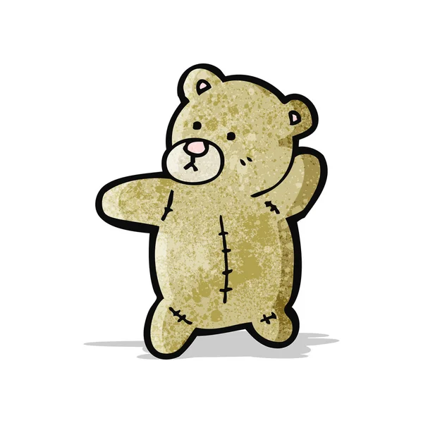 Dessin animé agitant ours en peluche — Image vectorielle