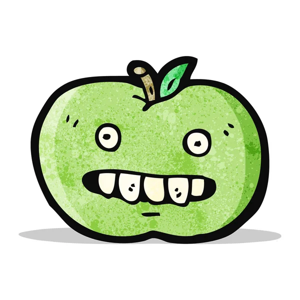 Grappige apple stripfiguur — Stockvector