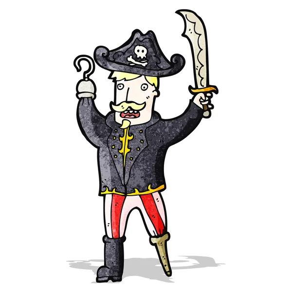 Capitão pirata dos desenhos animados — Vetor de Stock