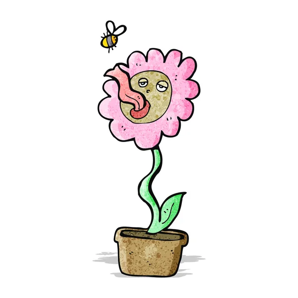 Dibujos animados flor divertida — Vector de stock