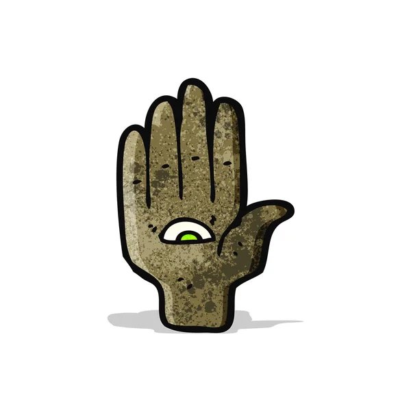 Mystic hand symbol cartoon — Stock vektor