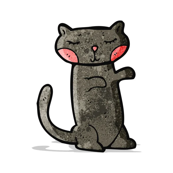 Carino gatto nero cartone animato — Vettoriale Stock