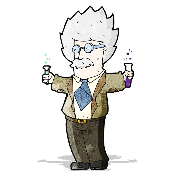 Cartoon genius scientist — Stock Vector