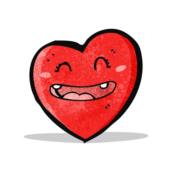 Coração feliz personagem dos desenhos animados — Vetor de Stock