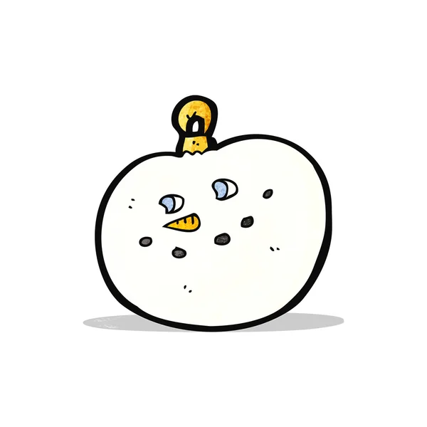 Cartoon sneeuwpop gezicht bauble — Stockvector