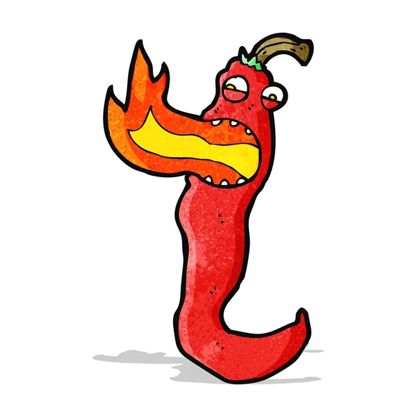 喷火的辣椒卡通 — 图库矢量图片