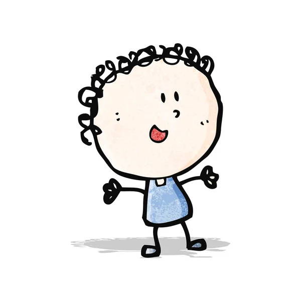 Cartoon happy doodle woman — Stock Vector