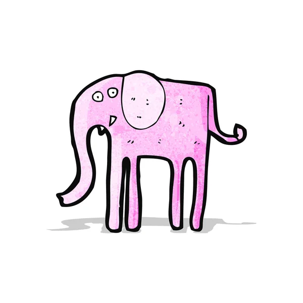 Cartoon roze olifant — Stockvector