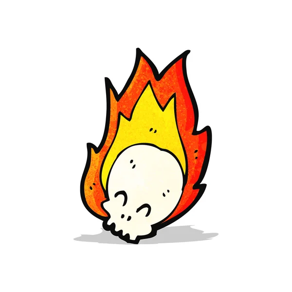 Cartone animato cranio fiammeggiante — Vettoriale Stock