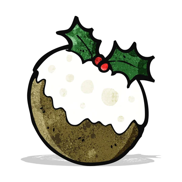 Cartoon christmas pudding — Stock Vector