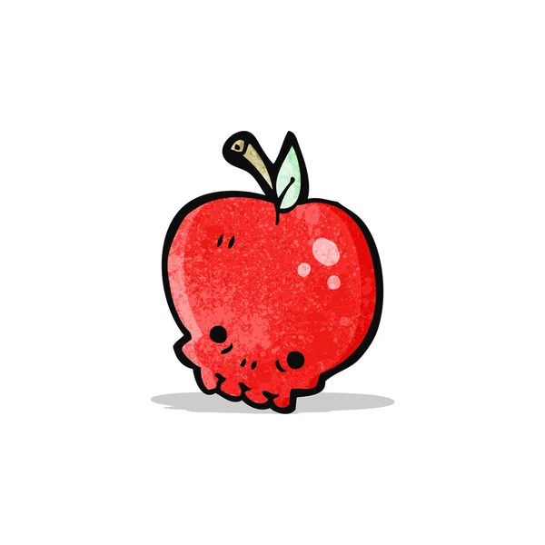Cartoon skalle apple — Stock vektor