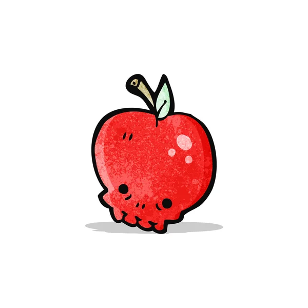 Cartoon schedel apple — Stockvector