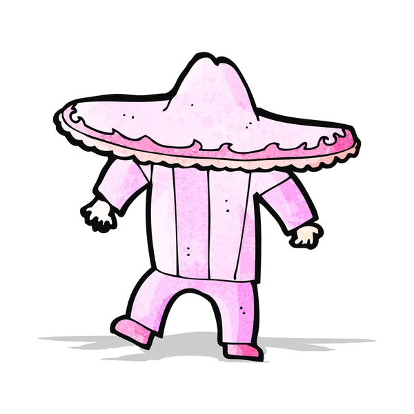 Cartoon man in roze Mexicaanse outfit — Stockvector