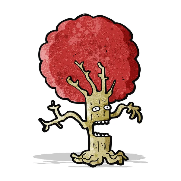 Dessin animé arbre effrayé — Image vectorielle