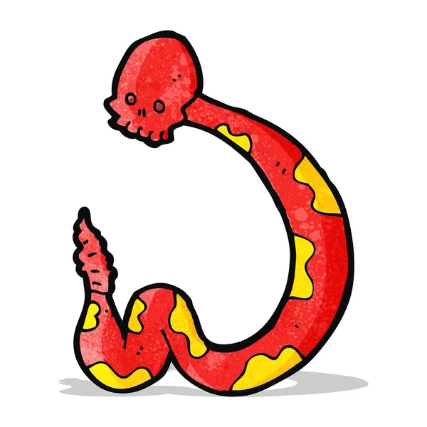 Cartoon snake with skull — Stock Vector