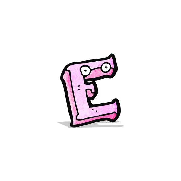 Cartoon letter e met ogen — Stockvector