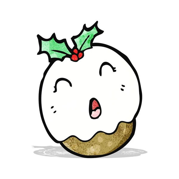 Budín de Navidad de dibujos animados — Vector de stock