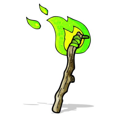 çizgi film yanan Cadılar Bayramı meşale