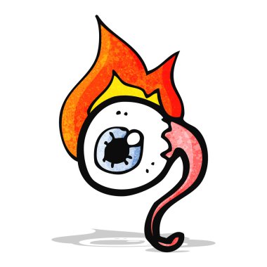 karikatür yanan göz küresi