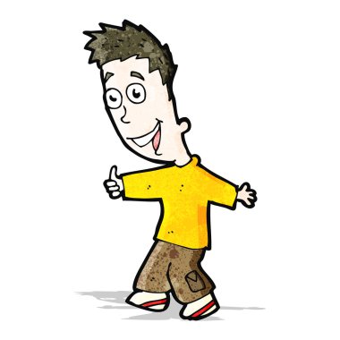 karikatür mutlu çocuk