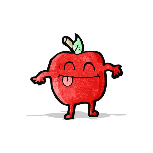 Personaj de desene animate de mere — Vector de stoc