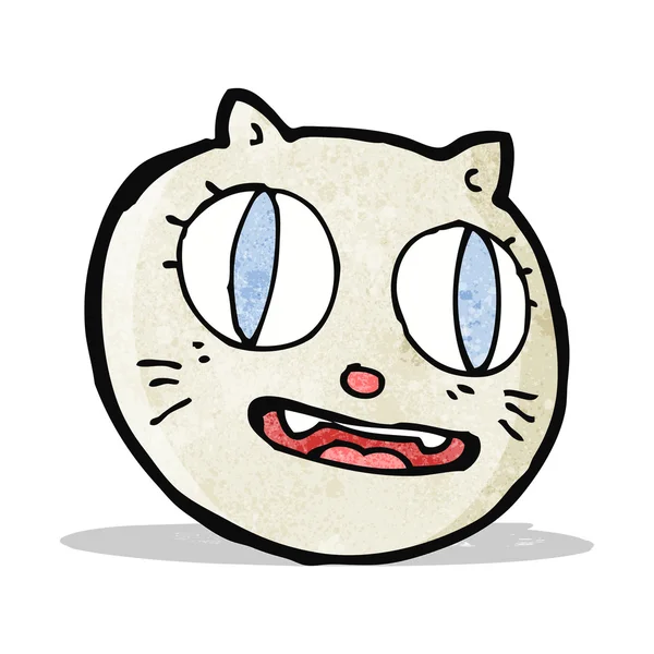 Desenho animado louco cara de gato — Vetor de Stock