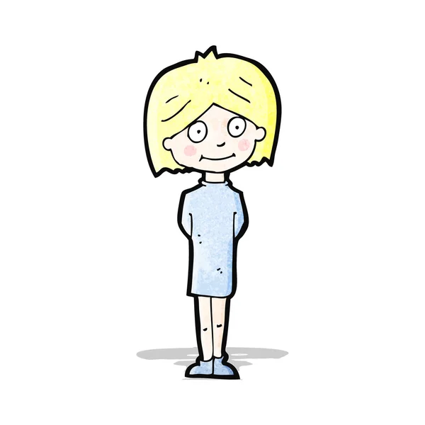 Cartoon gelukkig blond meisje — Stockvector