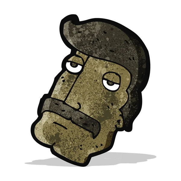 Cara de bigode viril dos desenhos animados — Vetor de Stock