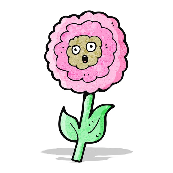 Funny flower cartoon character — Stock Vector