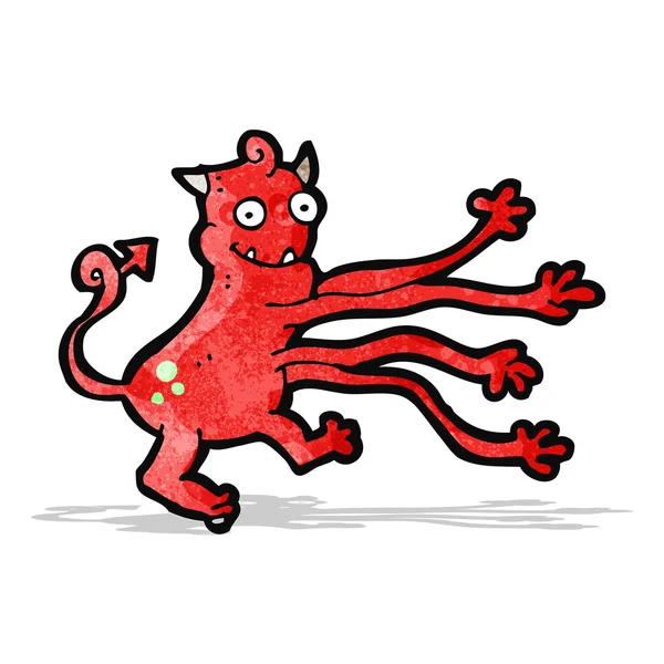 Cartoon funny little monster — Stock Vector