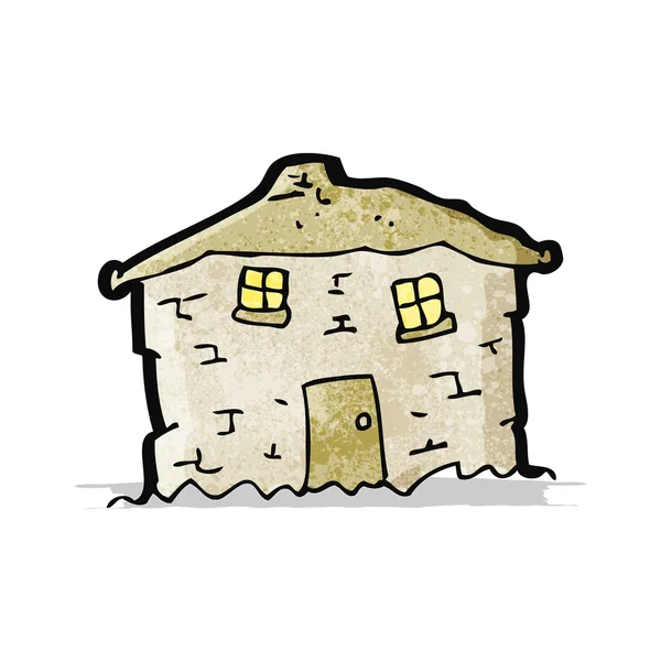 Cartoon afbrokkelende oud huis — Stockvector