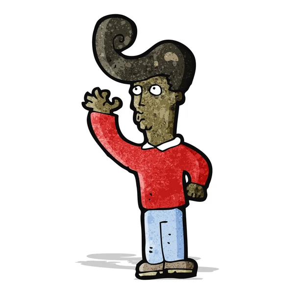 Cartoon man with quiff — Stock Vector