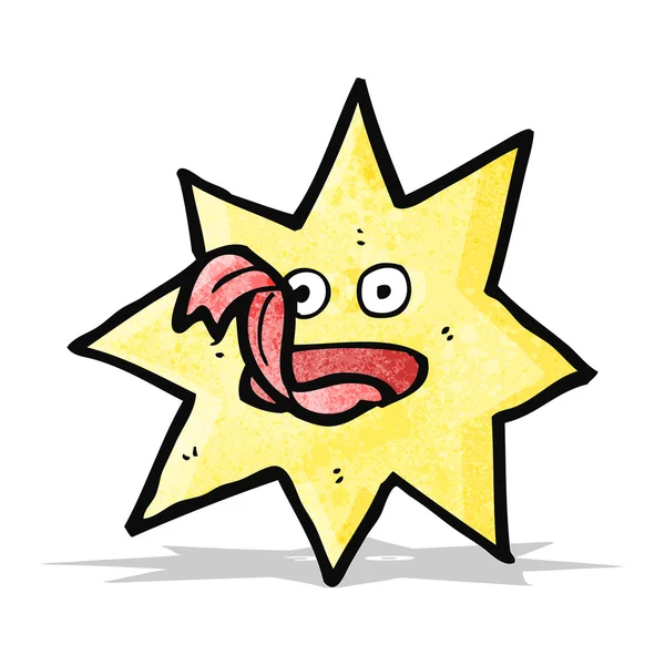 Estrella de dibujos animados con lengua — Vector de stock