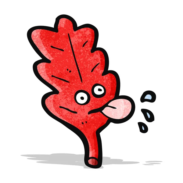 Rotes Blatt Cartoon-Figur — Stockvektor