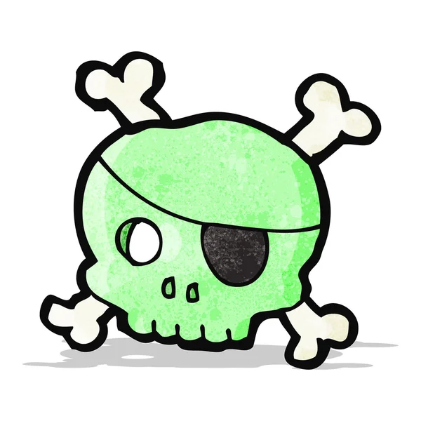 Calavera pirata espeluznante de dibujos animados — Archivo Imágenes Vectoriales