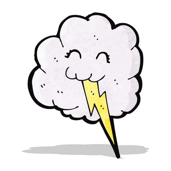 Cartoon cloud with lightning bolt — Stock Vector