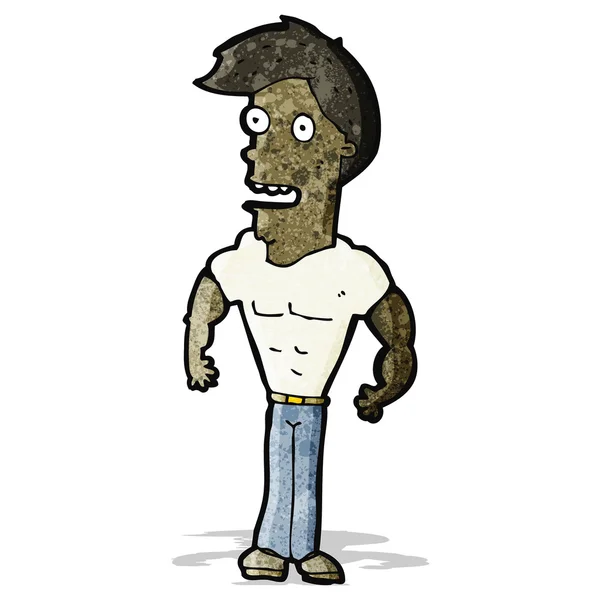 Dibujos animados orgulloso musculoso hombre — Vector de stock