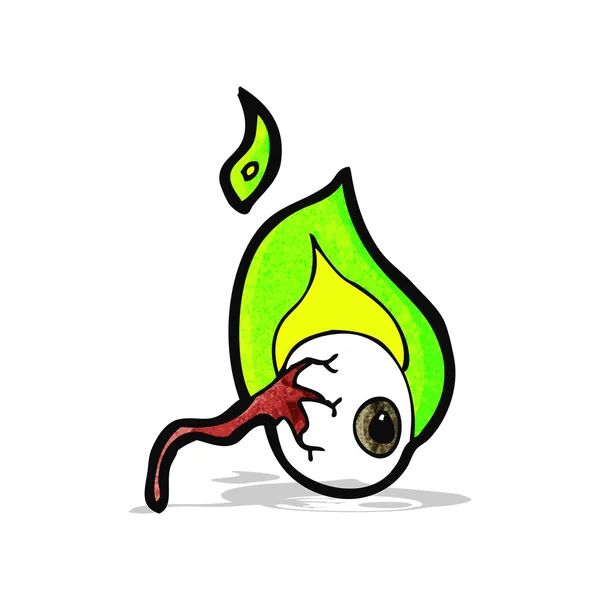 Dessin animé oeil vert flamboyant — Image vectorielle