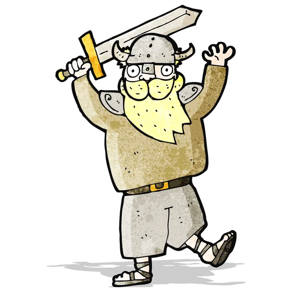 Dibujos animados hombre vikingo rubio — Vector de stock