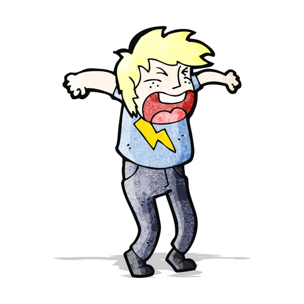 Cartoon screaming blond person — Stock Vector