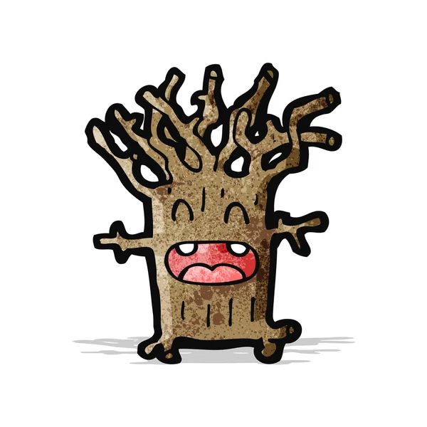 Piccolo albero personaggio dei cartoni animati — Vettoriale Stock