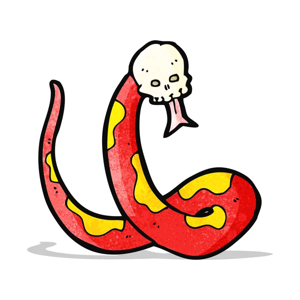 Spooky snake en schedel cartoon — Stockvector