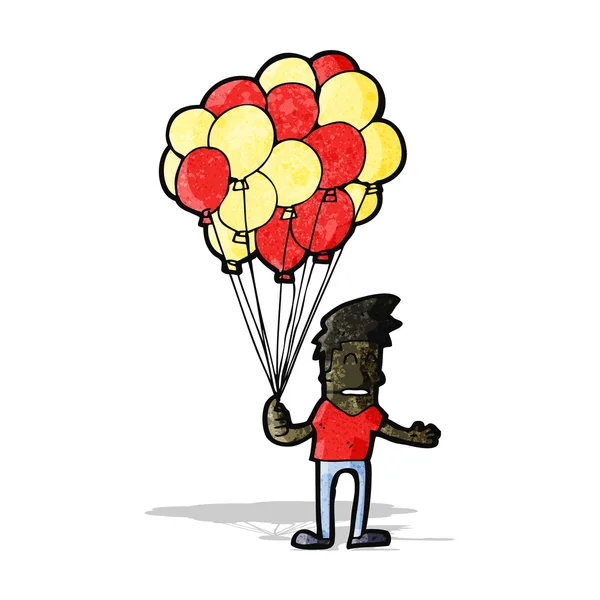 Cartoon man verkoop van ballonnen — Stockvector