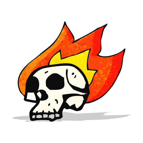 Cartoon flaming skull — Stock Vector