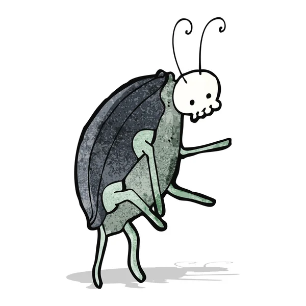 Dessin animé scarabée effrayant — Image vectorielle