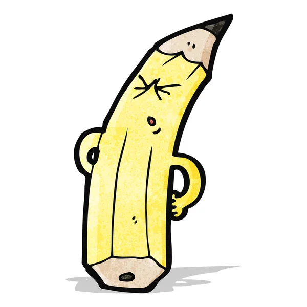 Crayon de dessin animé avec mauvais dos — Image vectorielle