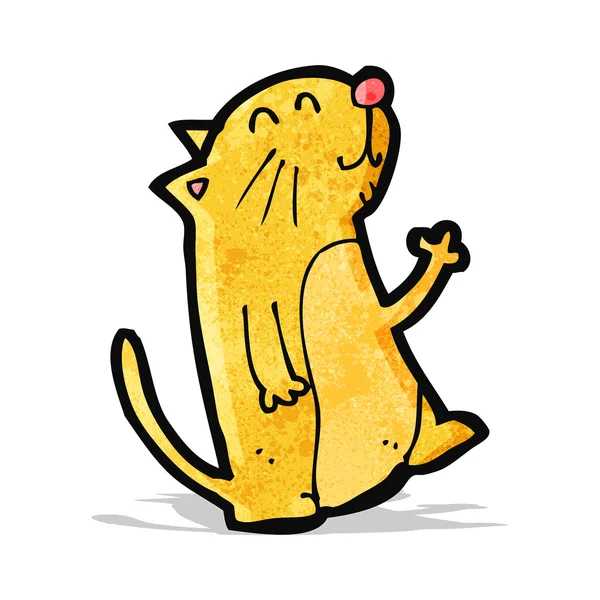 Dibujos animados agitando gato — Vector de stock