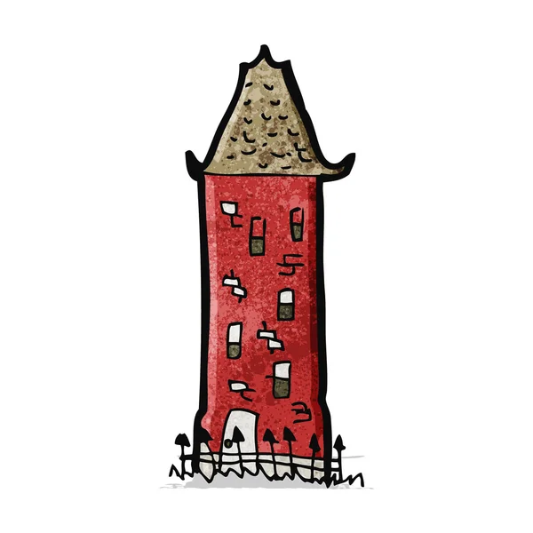 Cartoon hoog oude gebouw — Stockvector