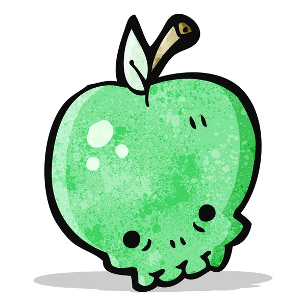 Cartoon apple schedel — Stockvector